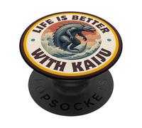 La vita è migliore con Kaiju, leggendario giapponese Raro Kaiju PopSockets PopGrip Adesivo