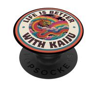 La vita è migliore con Kaiju, leggendario giapponese Raro Kaiju PopSockets PopGrip Adesivo