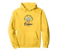 La Vita è Migliore con la Crema Ice Cone Sweet Treat Felpa con Cappuccio, Unisex per Adulti, Limone, L