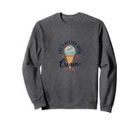 La Vita è Migliore con la Crema Ice Cone Sweet Treat Felpa, Unisex per Adulti, Grigio Scuro, XXL