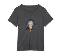 La Vita è Migliore con la Crema Ice Cone Sweet Treat Maglietta, Donna Plus-Size, Grigio Scuro, 4X