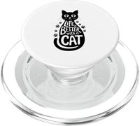 La vita è migliore con la felicità di un gatto PopSockets PopGrip per MagSafe