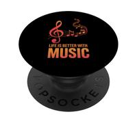 La vita è migliore con la musica Citazioni La musica è la mia vita Amore Musica PopSockets PopGrip Adesivo