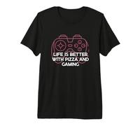 La Vita è Migliore con la Pizza e Il Gioco del Gioco Italiano Maglietta Premium