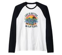 La Vita è Migliore con Le Infradito Maglia con Maniche Raglan