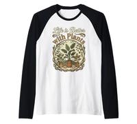 La Vita è Migliore con Le Piante - Amante delle Piante d'appartamento Maglia con Maniche Raglan