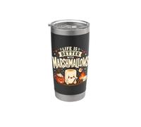 La vita è migliore con Marshmallows Campfire Camping Citazione Bicchiere termico in acciaio inox doppia parete