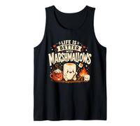 La Vita è Migliore con Marshmallows Campfire Camping Citazione Canotta