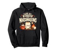 La Vita è Migliore con Marshmallows Campfire Camping Citazione Felpa con Cappuccio