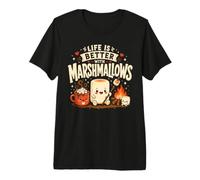 La Vita è Migliore con Marshmallows Campfire Camping Citazione Maglietta Premium