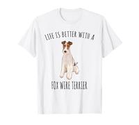 La vita è migliore con un amante dei cani Wire Fox Terrier Maglietta