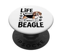 La vita è migliore con un beagle, simpatico cane beagle PopSockets PopGrip Adesivo