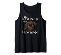 La Vita è Migliore con Un Cane Labrador Chocolate Lab Puppy Lover Canotta