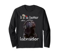 La vita è migliore con un cane labrador retriever Chocolate Lab Maglia a Manica