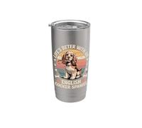 La vita è migliore con un Cocker Spaniel inglese - Vintage Bicchiere termico in acciaio inox doppia parete