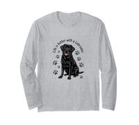 La Vita è Migliore con Un Labrador, Black Lab Retriever Maglia a Manica