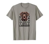 La Vita è Migliore con Un Labrador, Chocolate Lab Retriever Maglietta