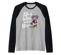 La vita è migliore con un simpatico proprietario di un bassotto amante dei cani Maglia con Maniche Raglan