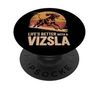 La vita è migliore con un Vizsla - Grafica vintage con cane da corsa PopSockets PopGrip Adesivo