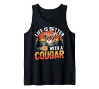 La Vita è Migliore con Una Camicia Cougar Funny Cougars Canotta