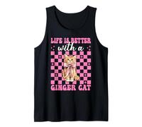 La Vita è Migliore con Una gatta Rossa, Gatto Arancione, Tabby Cat Girl Canotta