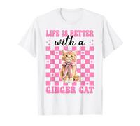 La Vita è Migliore con Una gatta Rossa, Gatto Arancione, Tabby Cat Girl Maglietta