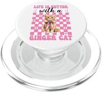 La vita è migliore con una gatta rossa, gatto arancione, tabby cat girl PopSockets PopGrip per MagSafe