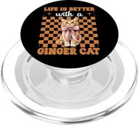 La vita è migliore con una gatta rossa, gatto arancione, tabby cat girl PopSockets PopGrip per MagSafe