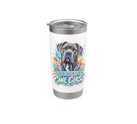 La vita è migliore con una grafica ad acquerello Cane Corso Bicchiere termico in acciaio inox doppia parete