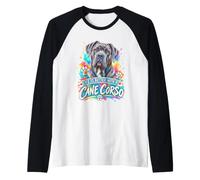 La Vita è Migliore con Una Grafica ad Acquerello Cane Corso Maglia con Maniche Raglan