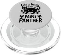 La vita è migliore con una mini pantera, gatto nero PopSockets PopGrip per MagSafe