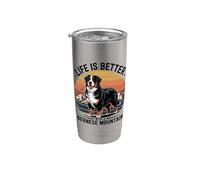 La vita è migliore con una montagna bernese - Vintage Berner Dog Bicchiere termico in acciaio inox doppia parete