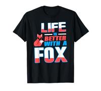 La Vita è Migliore con Una Volpe Umorismo Animale Maglietta