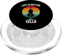 La vita è migliore con violoncello Vintage Violoncello PopSockets PopGrip per MagSafe