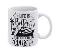 La vita è migliore in crociera, viaggi in crociera, vacanze in crociera, detti estivi, tazza per gli amanti del caffè, grande novità, tazza da tè da 11 once per uomini e donne