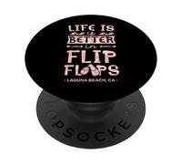 La vita è migliore in infradito Laguna Beach California PopSockets PopGrip Adesivo