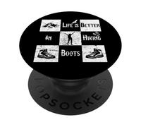 La vita è migliore negli scarponi da trekking Natura Escursionista Divertimento Zaino PopSockets PopGrip Adesivo