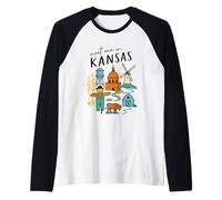 La Vita è Migliore nella Fattoria Beatitudine Rurale Maglia con Maniche Raglan