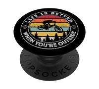 La vita è migliore quando sei fuori da mountain bike PopSockets PopGrip Adesivo