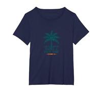 La Vita è Migliore sotto Una Palma - Unidea Maglietta, Donna Plus-Size, Navy, 3X