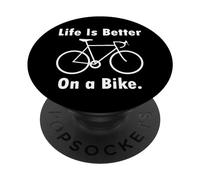 La vita è migliore su un ciclista di strada in bicicletta per ciclista PopSockets PopGrip Adesivo