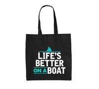 La Vita È Migliore Su Una Barca - Borsa In Tela - Canoa Stretta Vela
