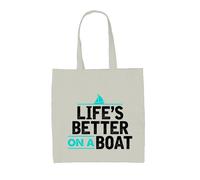 La Vita È Migliore Su Una Barca - Borsa In Tela - Canoa Stretta Vela