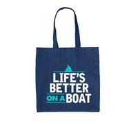 La Vita È Migliore Su Una Barca - Borsa In Tela - Canoa Stretta Vela