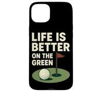 La vita è migliore sull'umorismo del golf verde Custodia per iPhone 15 Plus