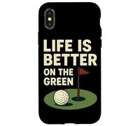 La vita è migliore sull'umorismo del golf verde Custodia per iPhone X/XS