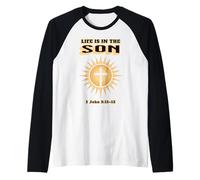 La Vita è nel Figlio 1 Giovanni 5:11-12 Maglia con Maniche Raglan