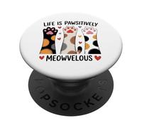 La vita è passivamente Meowvelous Amante dei gatti PopSockets PopGrip Adesivo