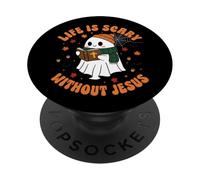 La vita è spaventosa senza Gesù - Christian Halloween PopSockets PopGrip Adesivo