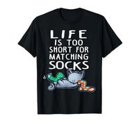 La Vita è Troppo Breve per Abbinare i Calzini Fun Tee Cats Maglietta